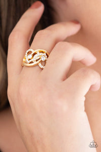 Have The World On  Heart String Gold Ring