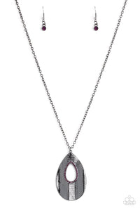 Stop Teardrop And Roll Necklace Purple