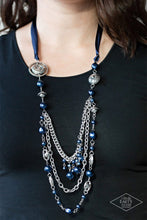 Load image into Gallery viewer, All The Trimmings Blue Necklace
