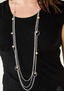 Collectively Carefree Brown Necklace