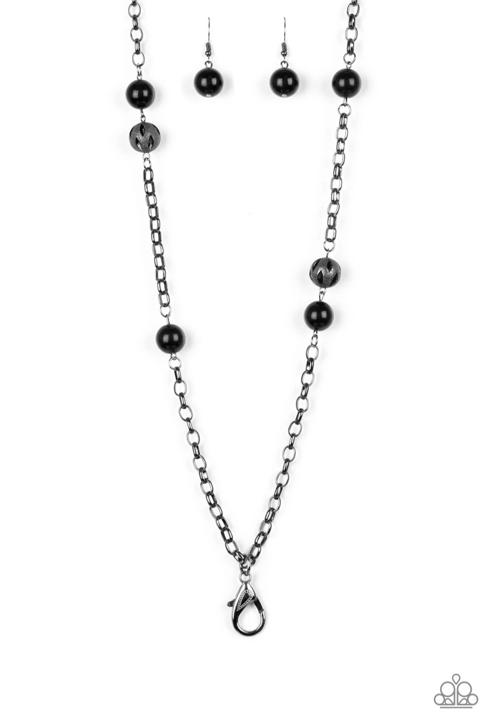 Fashion Fad Lanyard Necklace Black
