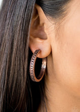 Load image into Gallery viewer, Playfully Peruvian Copper Hoop Earring
