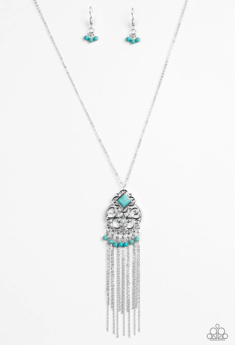 Whimsically Western Necklace Blue