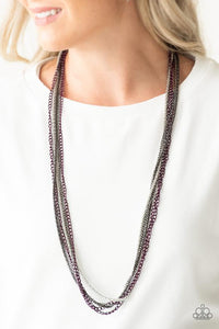 Colorful Calamity Purple Necklace