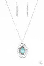 Load image into Gallery viewer, Summer Sunbean Blue Stone Teardrop Necklace
