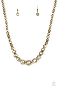 Party Pearls Brass Necklace
