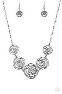 Rosy Rosette Black Necklace