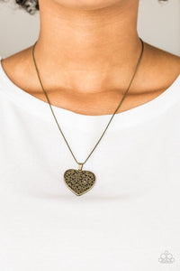 Look Into Your Heart Brass Necklace