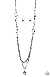 Modern Girl Glam Black Crystal Necklace