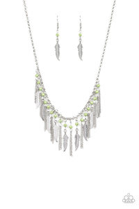 Feathered Ferocity Green Necklace