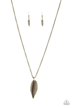 Load image into Gallery viewer, Feather Forager Brass Necklace
