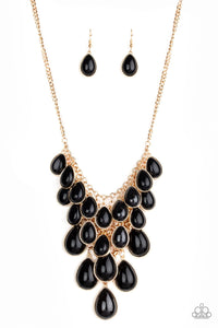 Shop Till You Teardrop Black Necklace