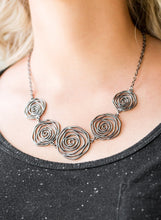 Load image into Gallery viewer, Rosy Rosette Black Necklace
