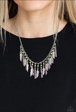 Load image into Gallery viewer, Feathered Ferocity Green Necklace
