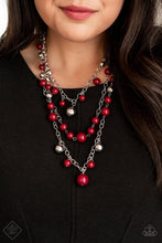 Load image into Gallery viewer, The Partygoer Red Necklace (4 Pieces Set).
