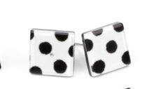 Load image into Gallery viewer, Starlet Shimmer Earring - Black Circles
