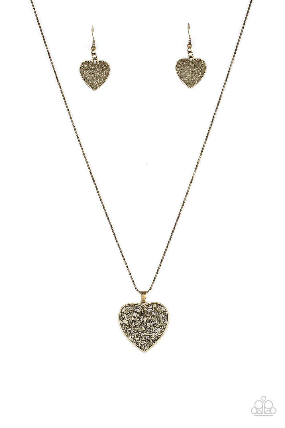 Look Into Your Heart Brass Necklace