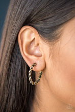 Load image into Gallery viewer, Plainly Panama Brass Hoop Earring
