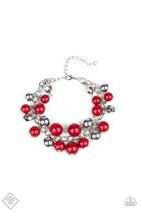 The Partygoer Red Necklace (4 Pieces Set).